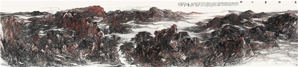 ▲ 长征第一山（国画）  370×1600厘米  2021年 宋陆京